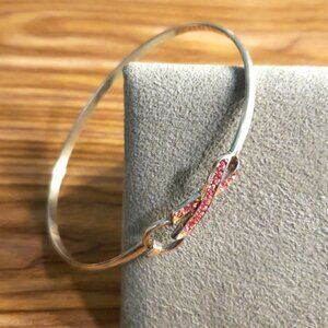 Breast cancer ribbon bangle